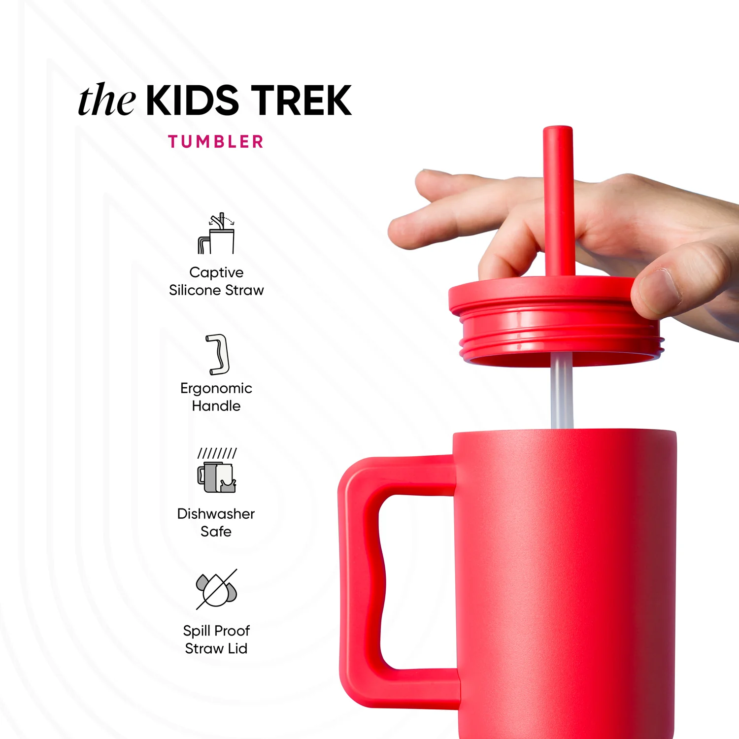 Trek Kids Tumbler with Silicone Straw Lid - Image 3